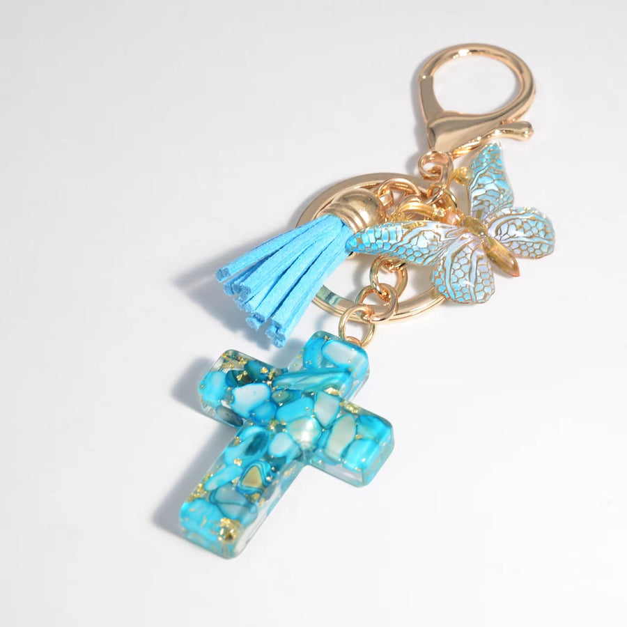 Resin Butterfly Cross Charms
