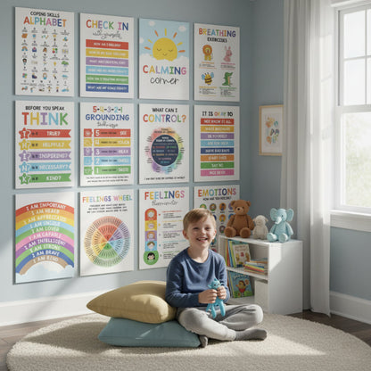 Calming Corner Poster Set - Feelings, Coping, & Mindfulness for Kids