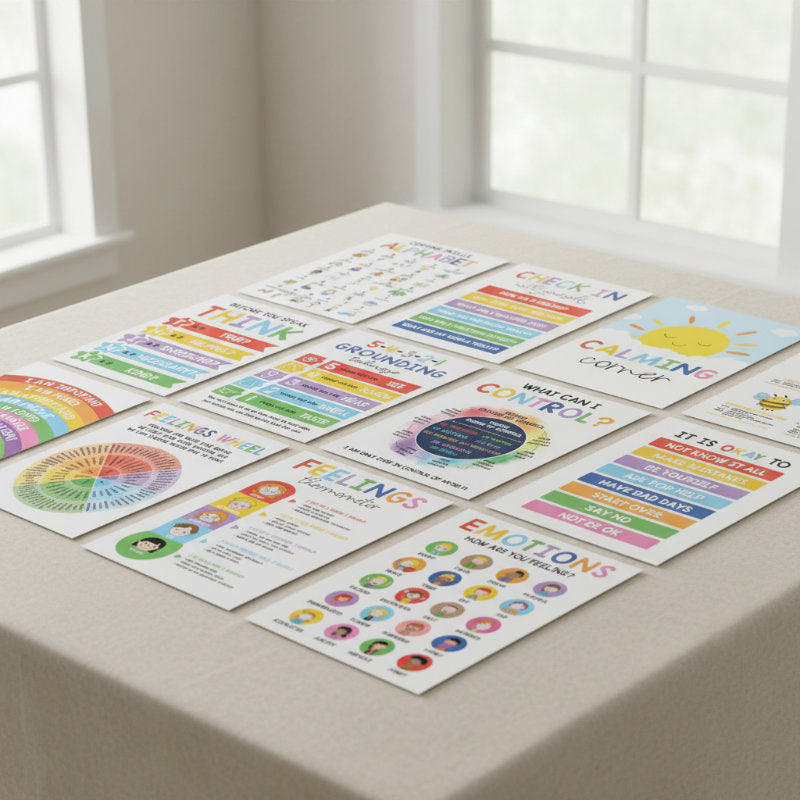 Calming Corner Poster Set - Feelings, Coping, & Mindfulness for Kids