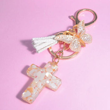 Resin Butterfly Cross Charms