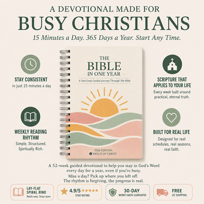 The Bible in One Year: A 52-Week Guided Devotional ( English )