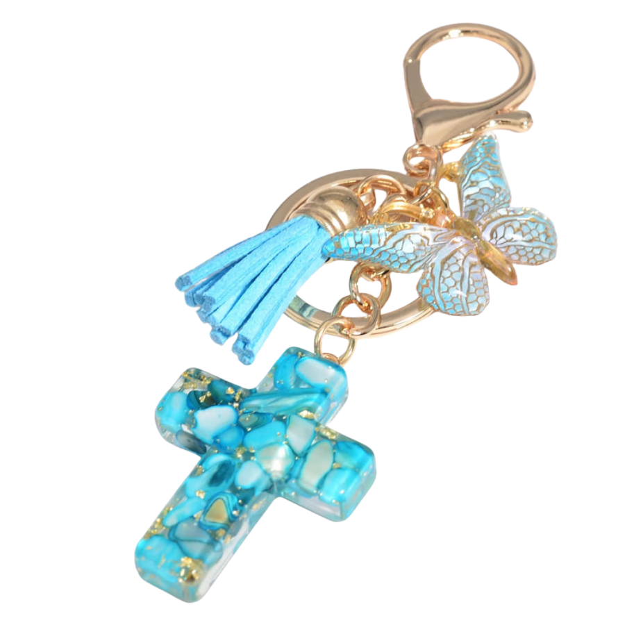 Resin Butterfly Cross Charms