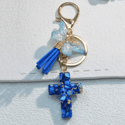 Resin Butterfly Cross Charms